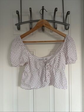 heart polka dot babydoll fly-away top